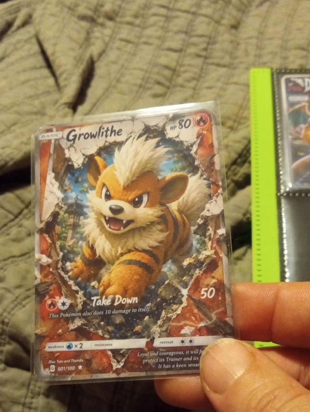 Growlithe Collectible Card - Orange Pokémon Card